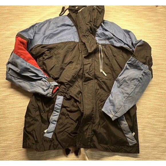 Vtge Powderhorn Mountaineering  Ski Jckt Men's Size M Blue Red Black Color Block - Picture 1 of 10